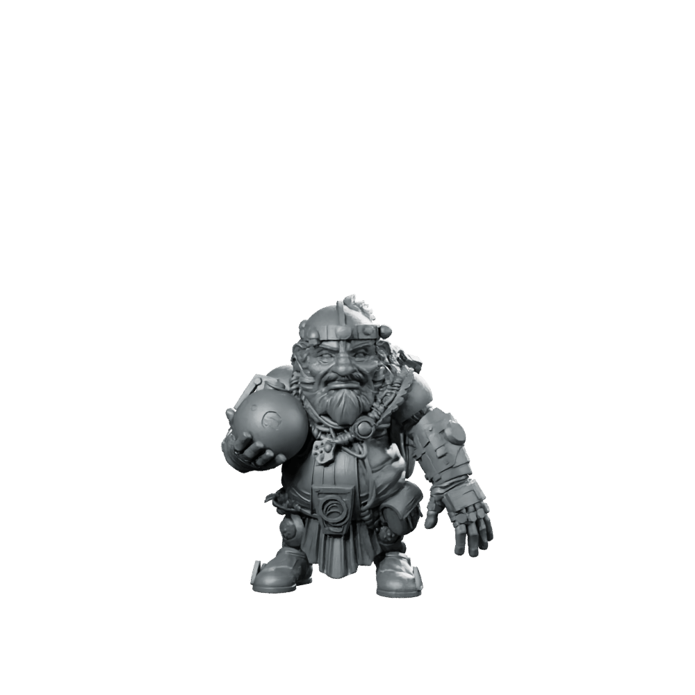 Cyber Dwarf Bomber 2 Miniature Sci - Fi Grenadier - Papsikels Miniatures - We Print Miniatures