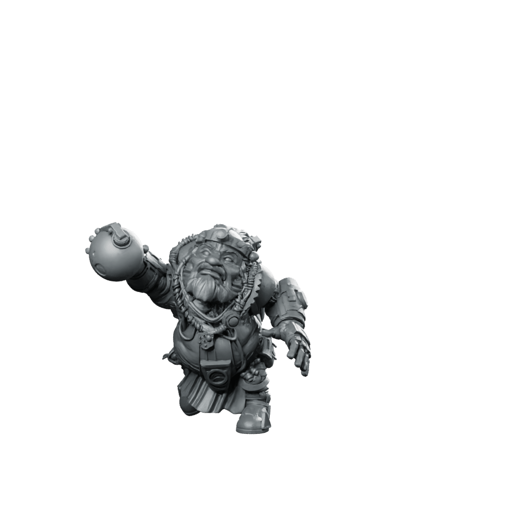 Cyber Dwarf Bomber 3 Miniature Sci - Fi Grenadier - Papsikels Miniatures - We Print Miniatures