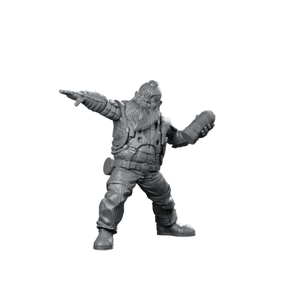 Cyber Dwarf Thrower 1 Miniature Sci - Fi Grenadier - Papsikels Miniatures - We Print Miniatures
