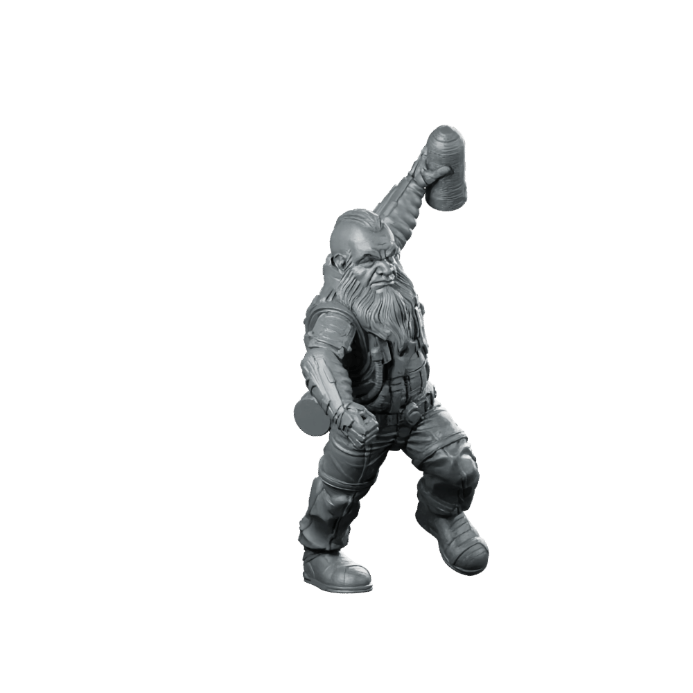 Cyber Dwarf Thrower 2 Miniature Sci - Fi Grenadier - Papsikels Miniatures - We Print Miniatures