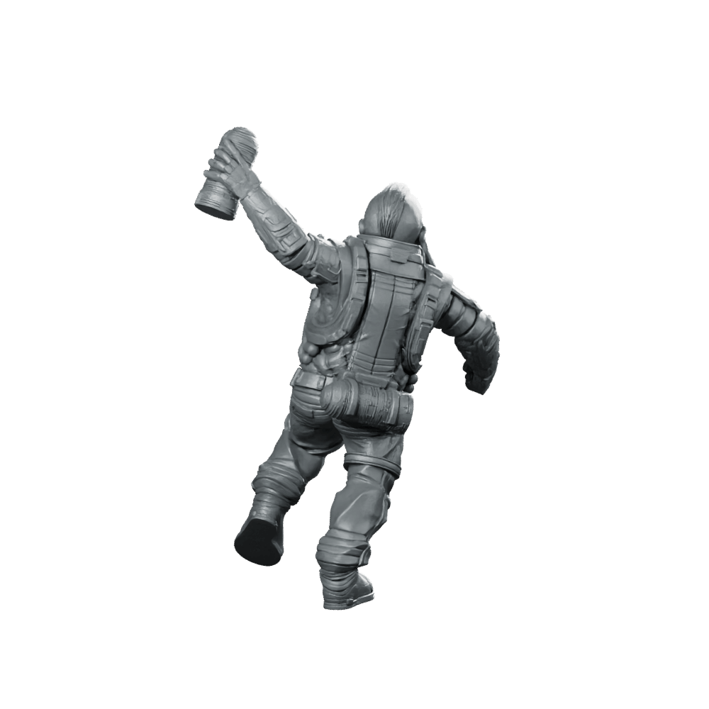 Cyber Dwarf Thrower 2 Miniature Sci - Fi Grenadier - Papsikels Miniatures - We Print Miniatures