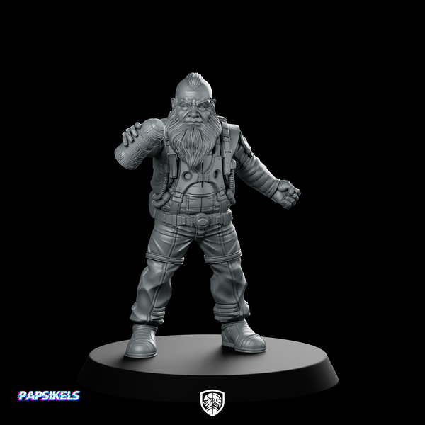 Cyber Dwarf Thrower 3 Miniature Sci-Fi Hacker