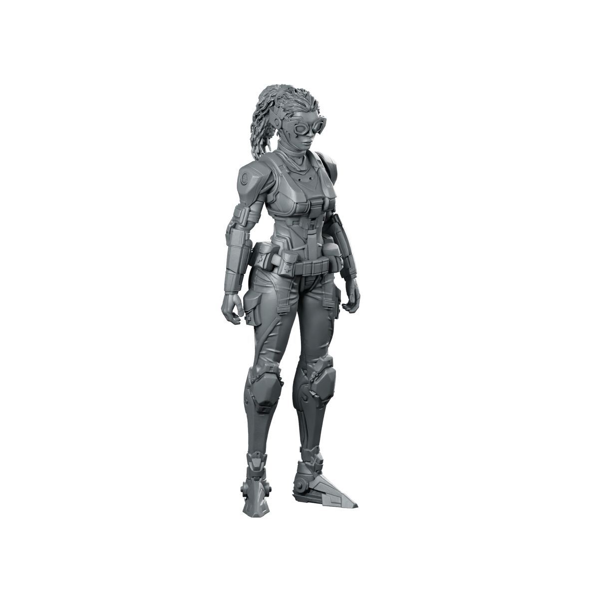 Cyber Infiltrator Kaila Miniature Goggles Armoured Scout Miniature 360 Spin 01