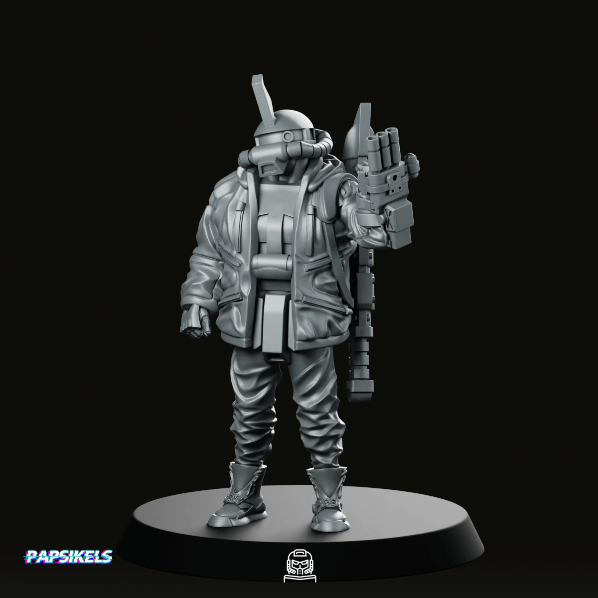 Cyber Mecha Street Punk Gouf 2 Miniature - Papsikels Miniatures - We Print Miniatures