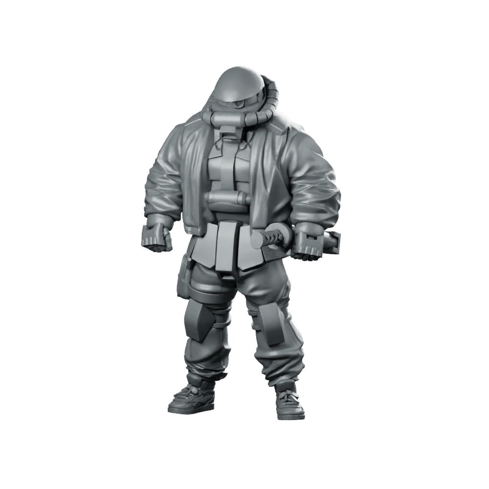 Cyber Mecha Street Punk Kuza 1 Miniature Brawler - Papsikels Miniatures - We Print Miniatures