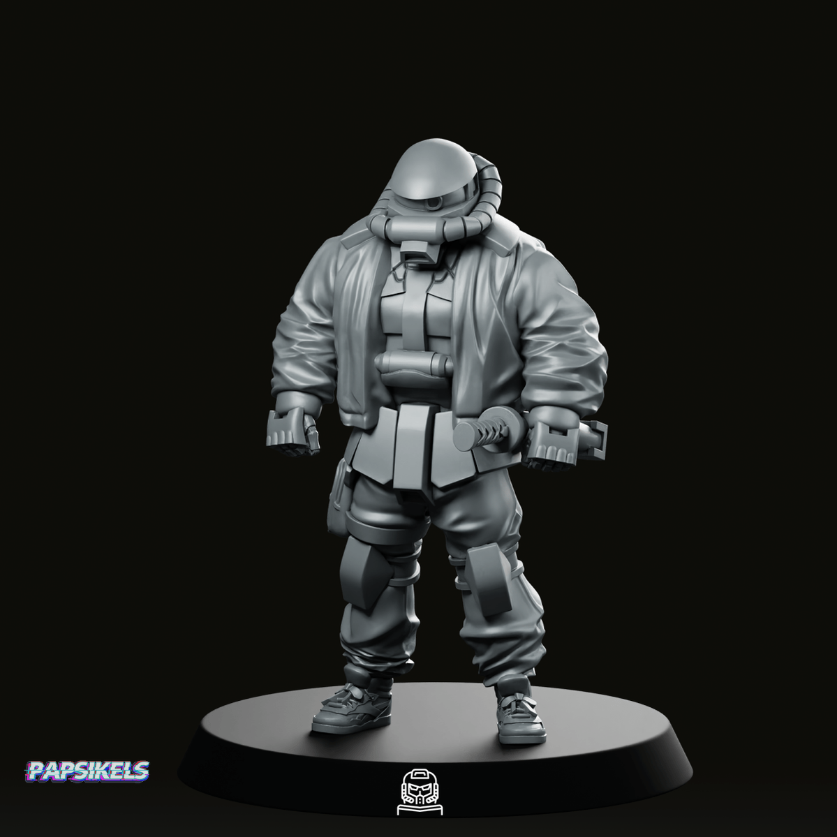 Cyber Mecha Street Punk Kuza 1 Miniature - Papsikels Miniatures - We Print Miniatures