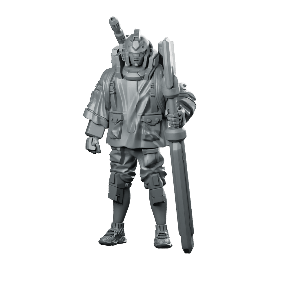 Cyber Mecha Street Punk Rx 78 2 3 - Papsikels Miniatures - We Print Miniatures