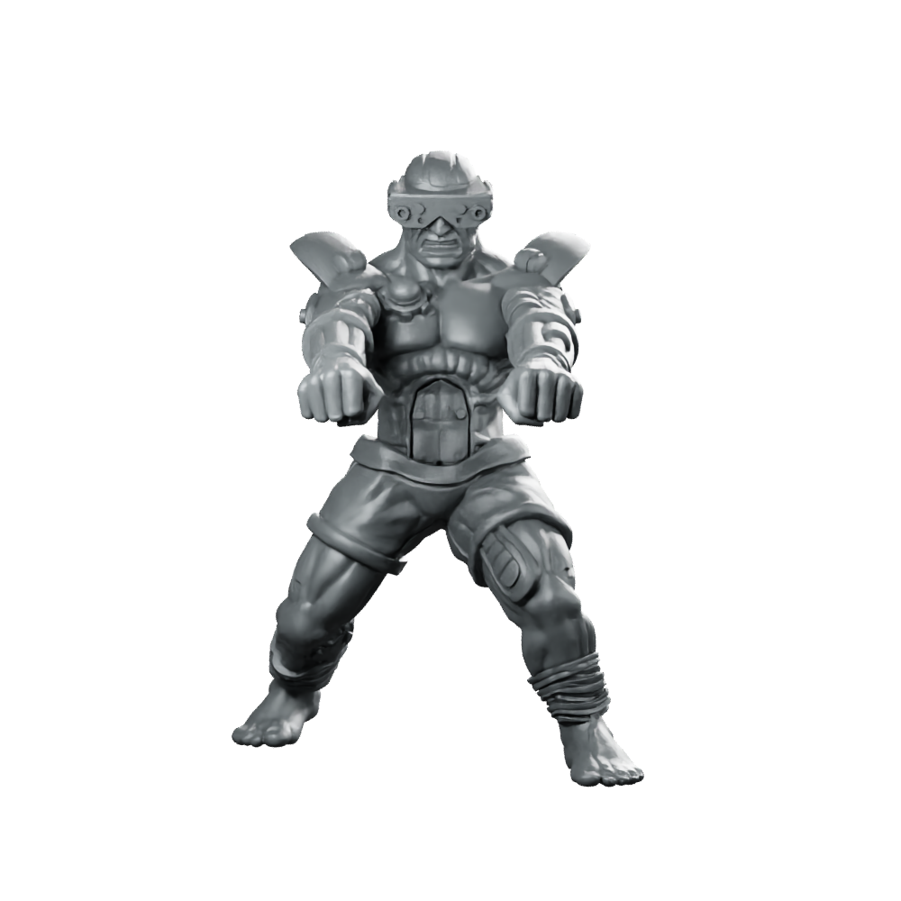 Cyber Mma Fighter Doll Sim Visor Brawler Miniature 360 Spin 01