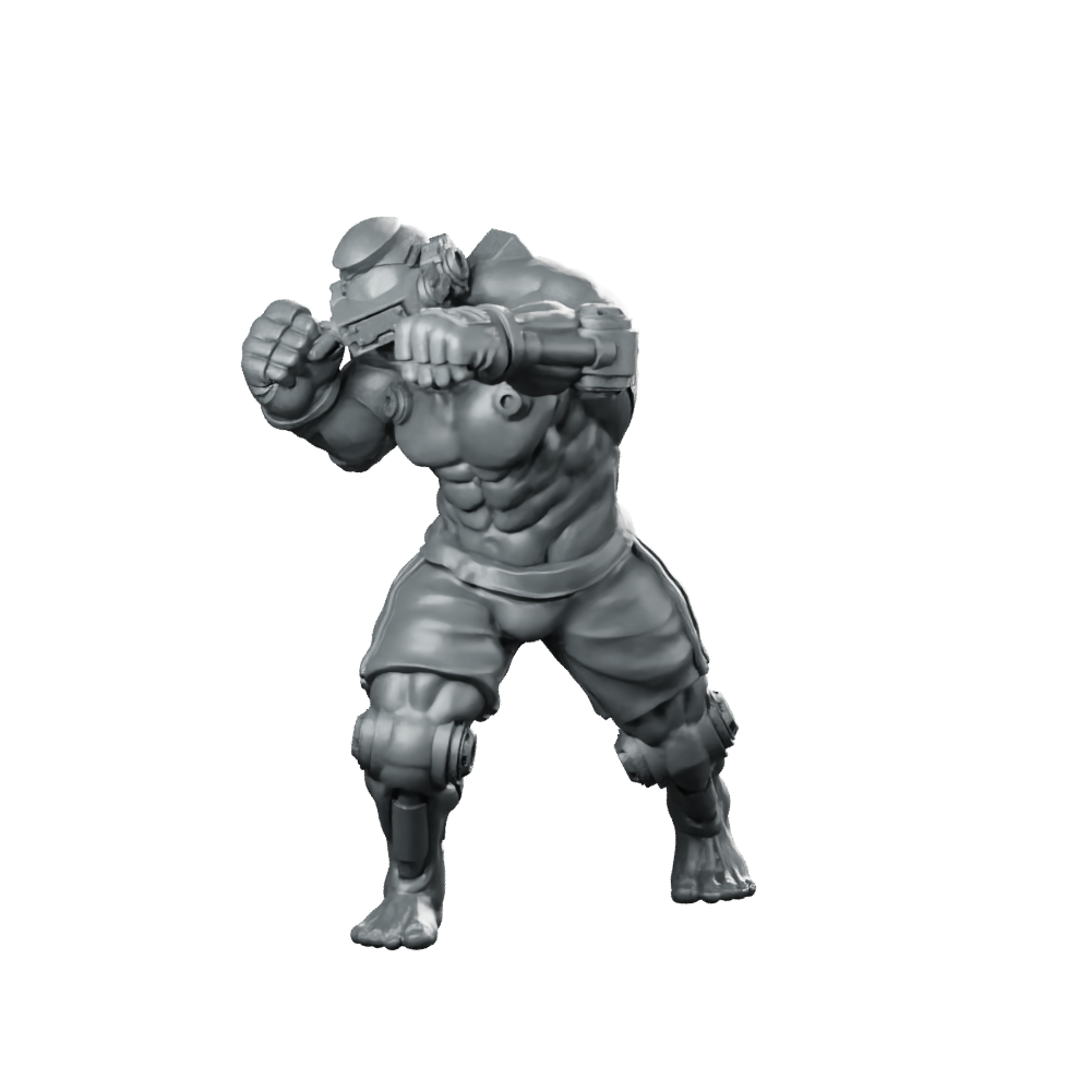 Cyber Mma Fighter Randy Orkloin Cyborg Brawler Miniature 360 Spin 01