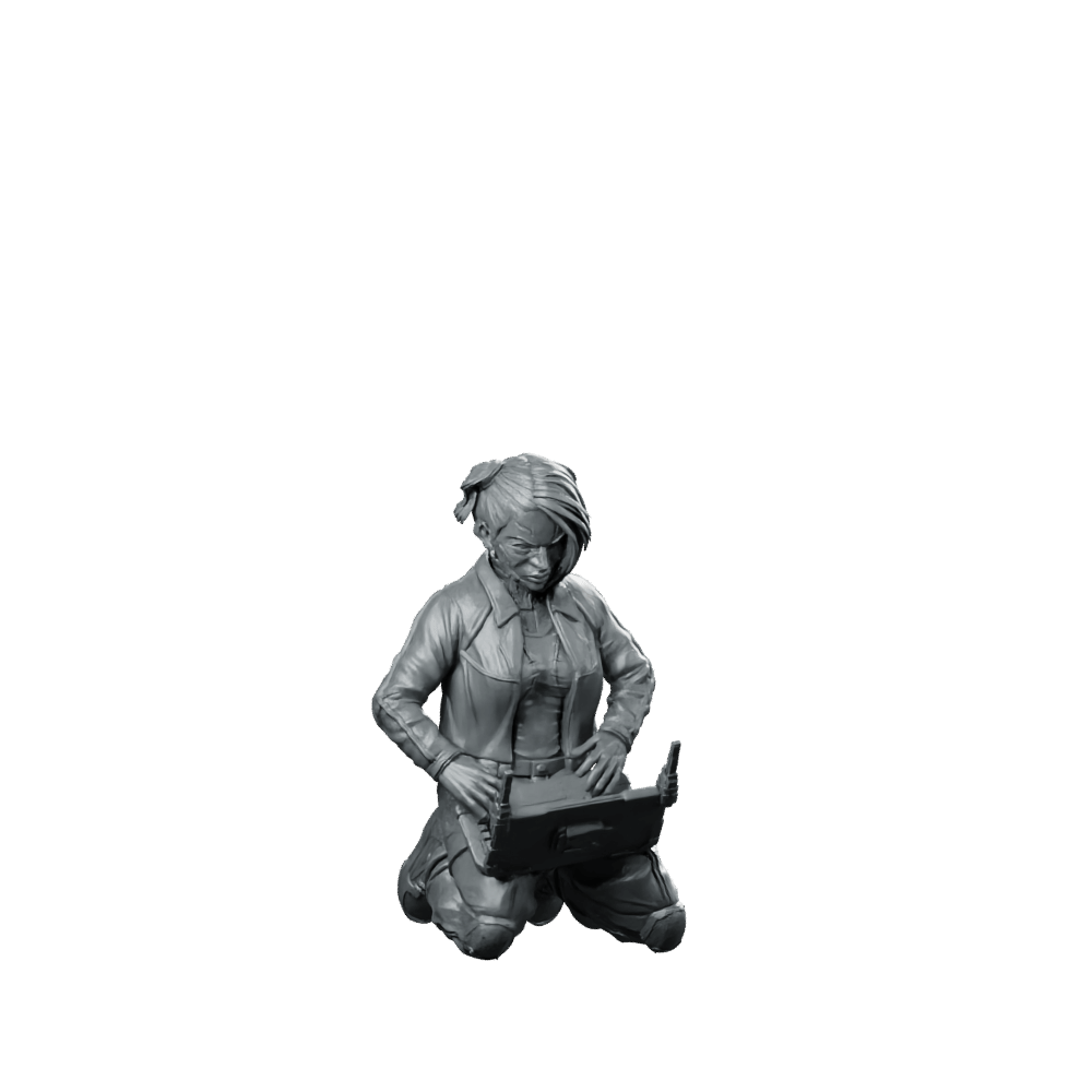 Cyber Nethacker Neriza Miniature Sci - Fi Hacker Operative - Papsikels Miniatures - We Print Miniatures