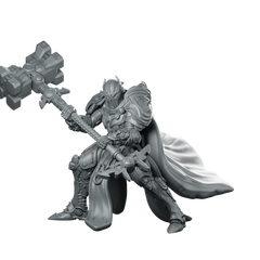 Cyber Paladin Hero Miniature Cloak Knight Miniature 360 Spin 01