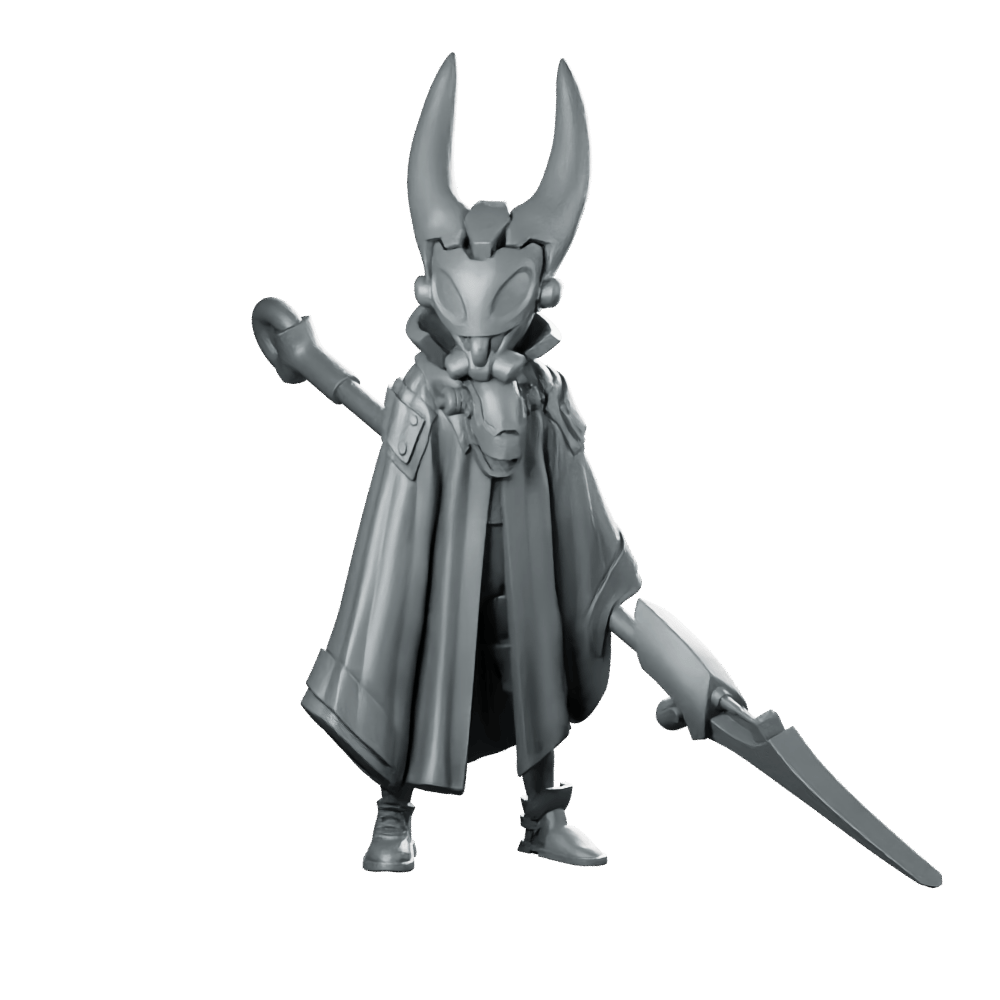 Cyber Silksong Miniature Cybernetic Cloaked Swordfighter Assassin - Papsikels Miniatures - We Print Miniatures