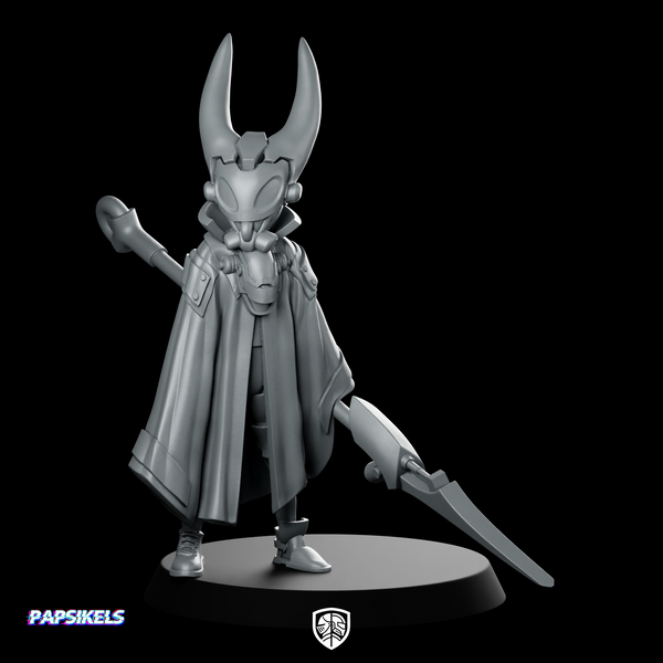 Cyber Silksong Miniature Cybernetic Cloaked Swordfighter Assassin