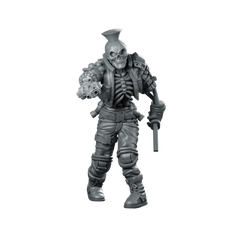 Cyber Skelepunk Bernardino Punk Skeleton Gunner Miniature 360 Spin 01