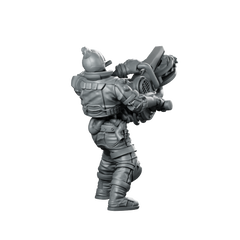 Cyber Skelepunk Numberto Cyborg Heavy Gunner Miniature 360 Spin 04