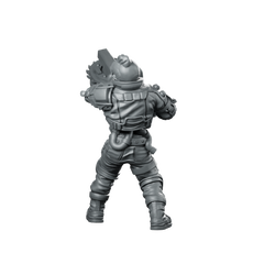 Cyber Skelepunk Numberto Cyborg Heavy Gunner Miniature 360 Spin 05