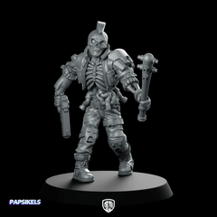 Cyber Skelepunk Rikardo Punk Skeleton Enforcer - Papsikels Miniatures - We Print Miniatures