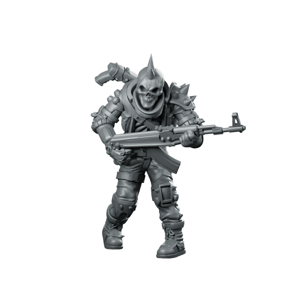 Cyber Skelethug Temyong Punk Skull Trooper - Papsikels Miniatures - We Print Miniatures