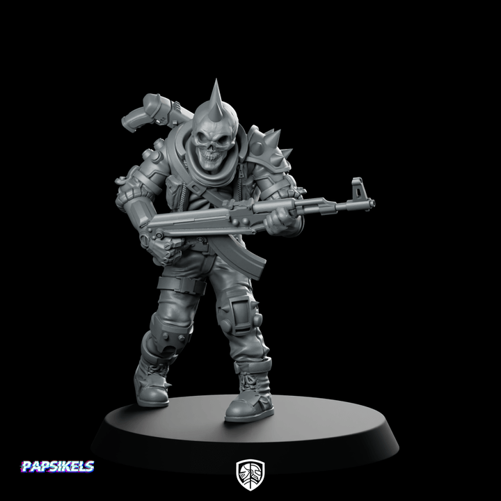 Cyber Skelethug Temyong, soldat punk à tête de mort