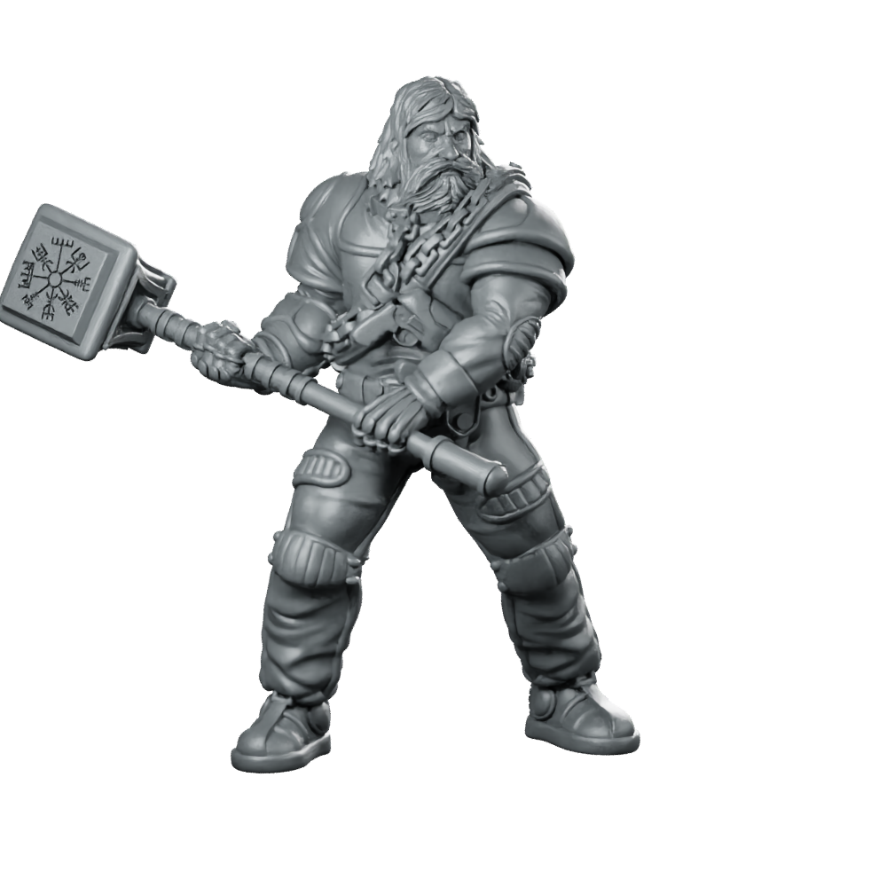 Cyber Viking Gaarl Miniature Sci-Fi Norse Warrior Miniature 360 Spin 01