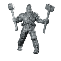 Cyber Viking Ragmar Mohawk Brawler Miniature 360 Spin 01