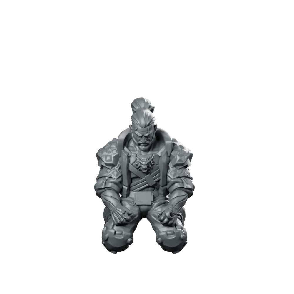 Cyber Witcher Meditating Captive Miniature 360 Spin 01
