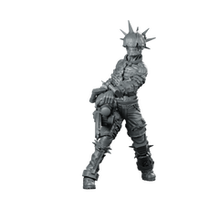 Cyber Zombie Chainsaw Punk Miniature Miniature 360 Spin 01