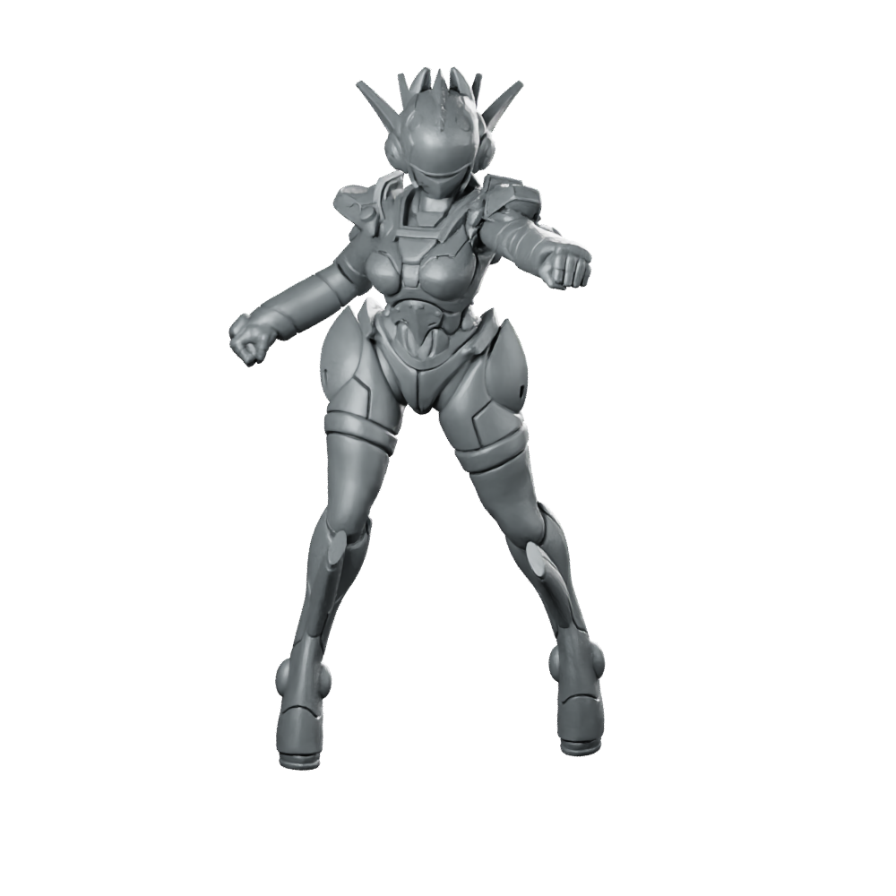 Cyberbabe Joanna Miniature Cyberpunk Armored Sci-Fi Female Miniature 360 Spin 01