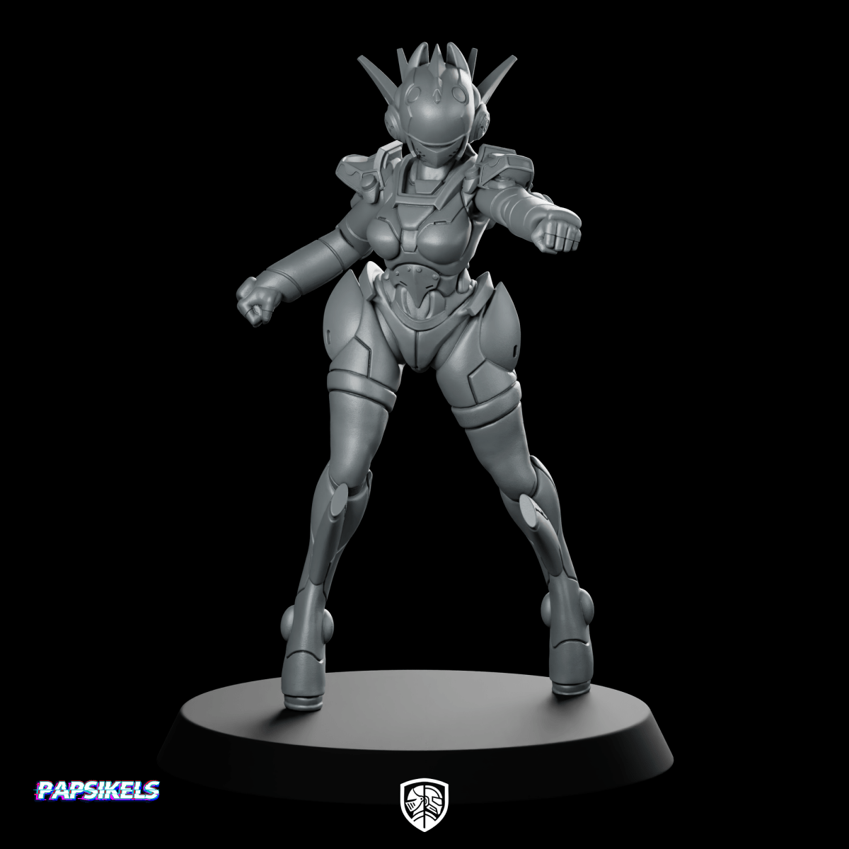 Cyberbabe Joanna Miniature Cyberpunk Armored Sci - Fi Female - Papsikels Miniatures - We Print Miniatures