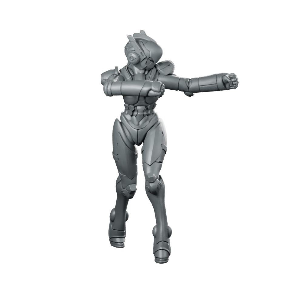 Cyberbabe Staycee Miniature Cyborg Brawler Sci-Fi Heroine Miniature 360 Spin 01