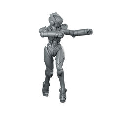 Cyberbabe Staycee Miniature Cyborg Brawler Sci-Fi Heroine Miniature 360 Spin 01