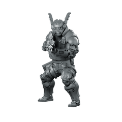Cybernetic Swat Officer 2 Miniature Tactical Cyberpunk Enforcer - Papsikels Miniatures - We Print Miniatures