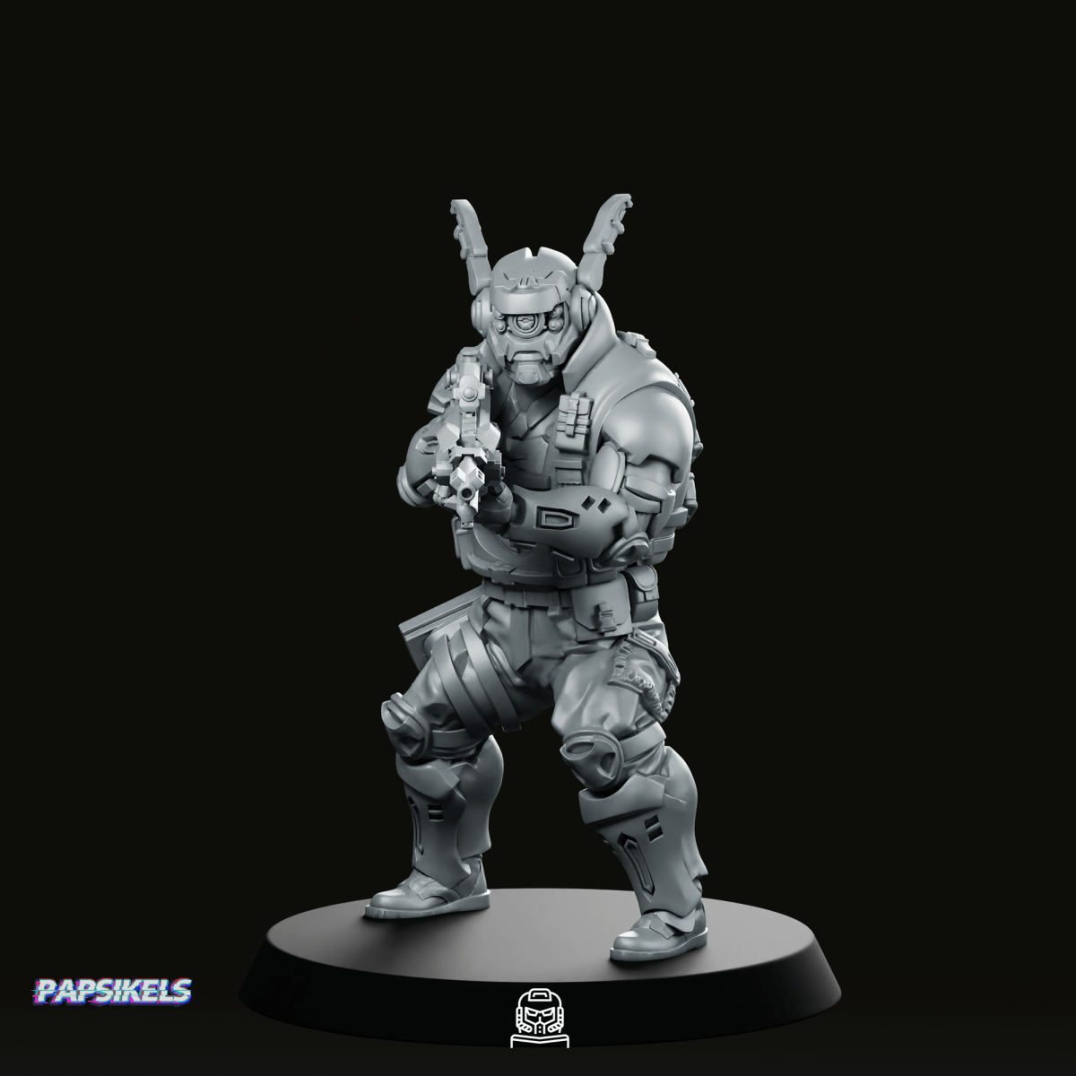 Cybernetic Swat Officer 2 Miniature - Papsikels Miniatures - We Print Miniatures