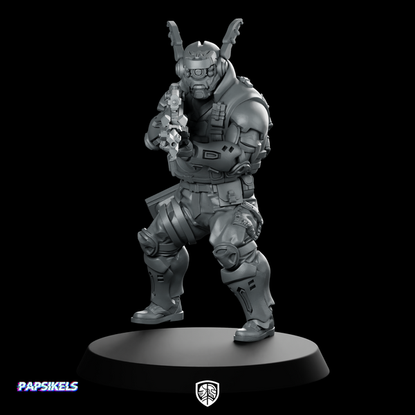 Cybernetic Swat Officer 2 Miniature Tactical Cyberpunk Enforcer