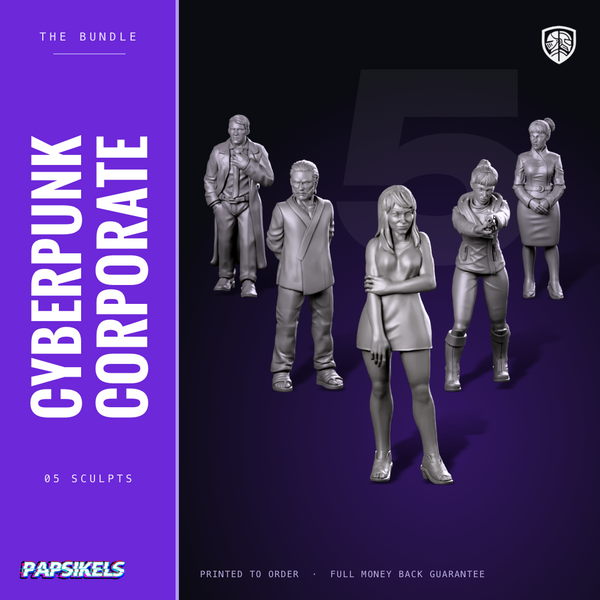 Cyberpunk Corporate Intrigue Bundle: 5 Sci-Fi Miniatures