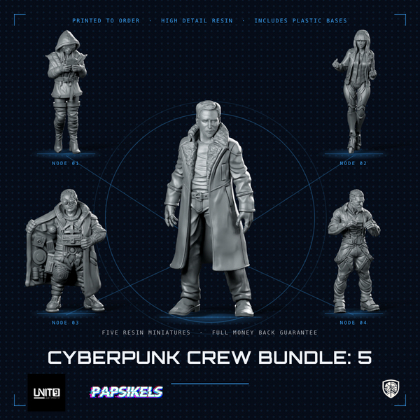 Cyberpunk Crew Bundle: 5 Sci-Fi Resin Miniatures