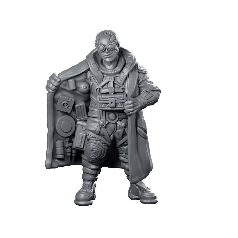 The Smuggler Cyberpunk Miniature Rogue Trader Contraband Miniature 360 Spin 01