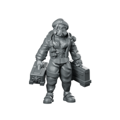 Cyberpunk Female Nurse Field Medic Miniature 360 Spin 01