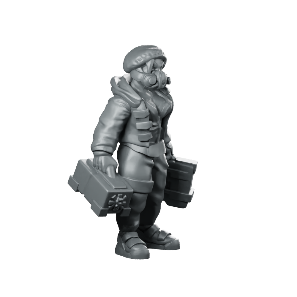 Cyberpunk Female Nurse Field Medic Miniature 360 Spin 02