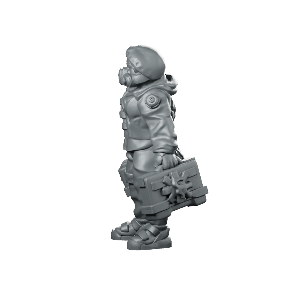 Cyberpunk Female Nurse Field Medic Miniature 360 Spin 07