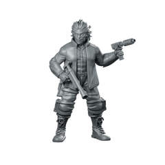 Cyberpunk Hotwire Product Render Cyborg Gunfighter Miniature 360 Spin 01
