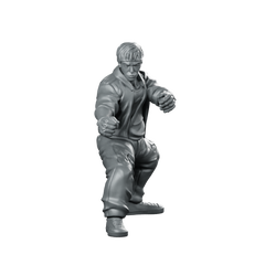 Cyberpunk Kungfu Master Fight Stance Brawler Fighter Miniature 360 Spin 01