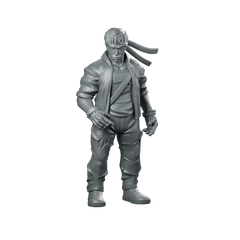 Cyberpunk Kungfu Master Idle Cyborg Brawler Miniature 360 Spin 01
