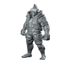 Cyberpunk Male Mma Gangmember Cyborg Brawler Miniature 360 Spin 01