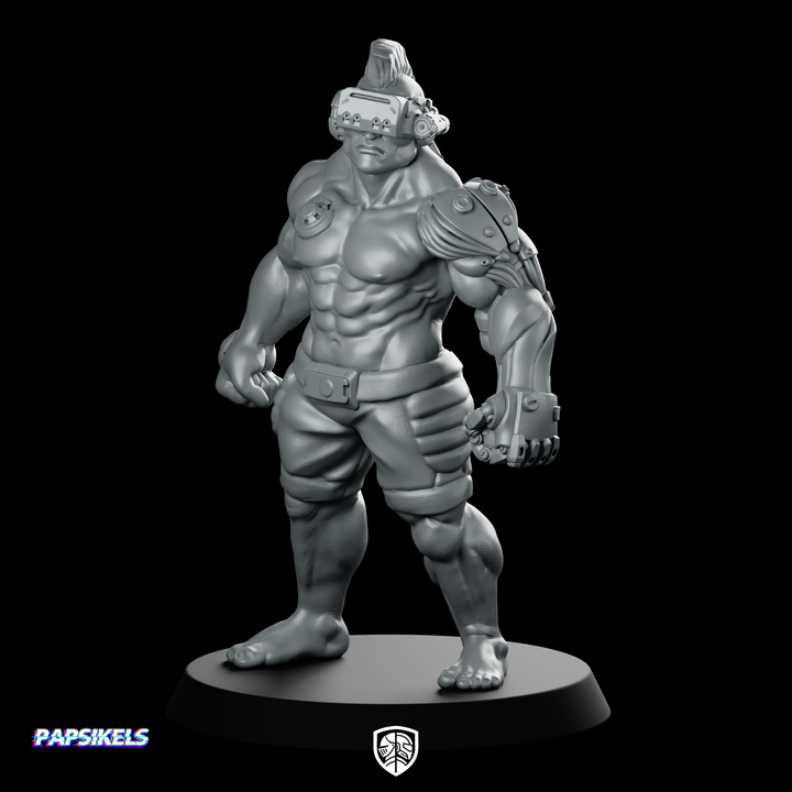 Cyberpunk Male Mma Gangmember No Jacket Cyborg: Miniatura Cyborg Senza Giacca