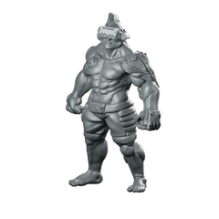 Cyberpunk Male Mma Gangmember No Jacket Cyborg Miniature 360 Spin 01