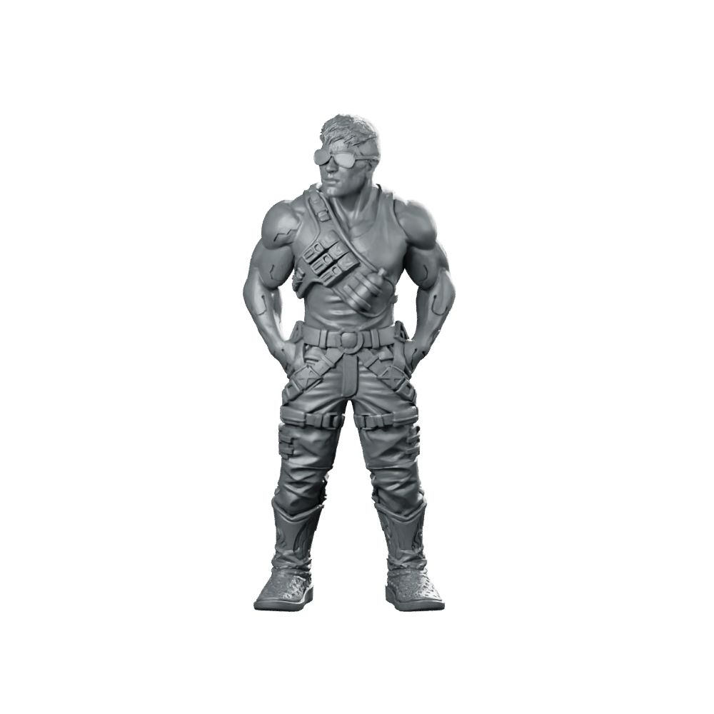 Cyberpunk Male P Nomad Tanktop Standby Cyborg Miniature 360 Spin 01