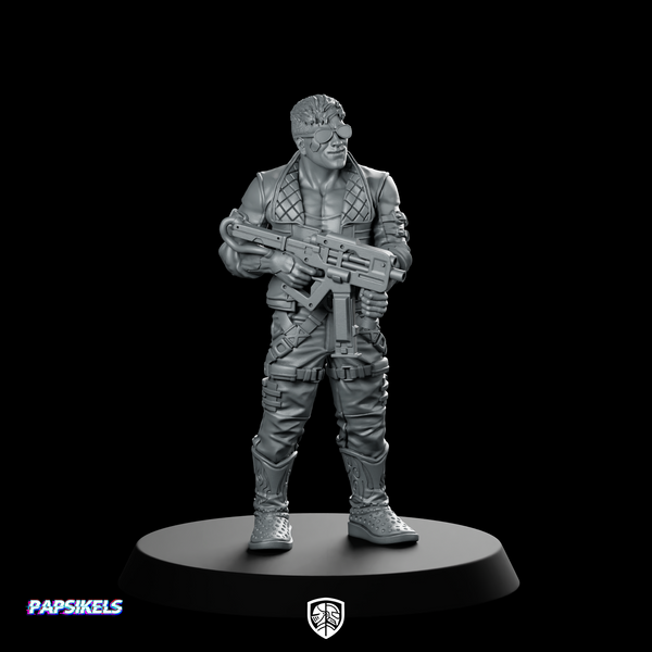Cyberpunk Male P Nomad Urvandub Submachinegun Gunner