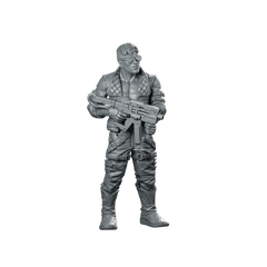 Cyberpunk Male P Nomad Urvandub Submachinegun Gunner Miniature 360 Spin 01