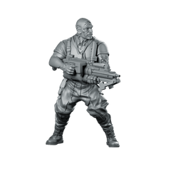 Cyberpunk Militia Gang Leader 1 Miniature Heavy Rifle - Papsikels Miniatures - We Print Miniatures
